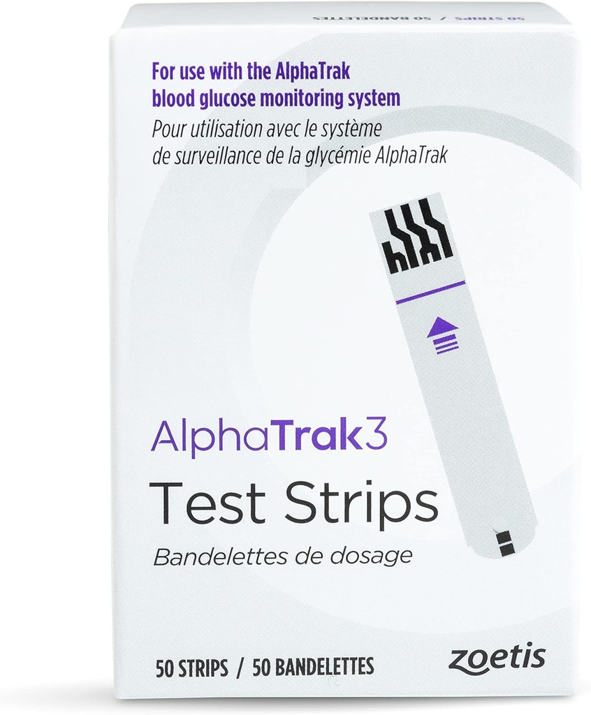 AlphaTrak 3 Testiliuskat AT3 Veren glukoosi seurantajärjestelmä kissat, koirat ja hevoset, 50
