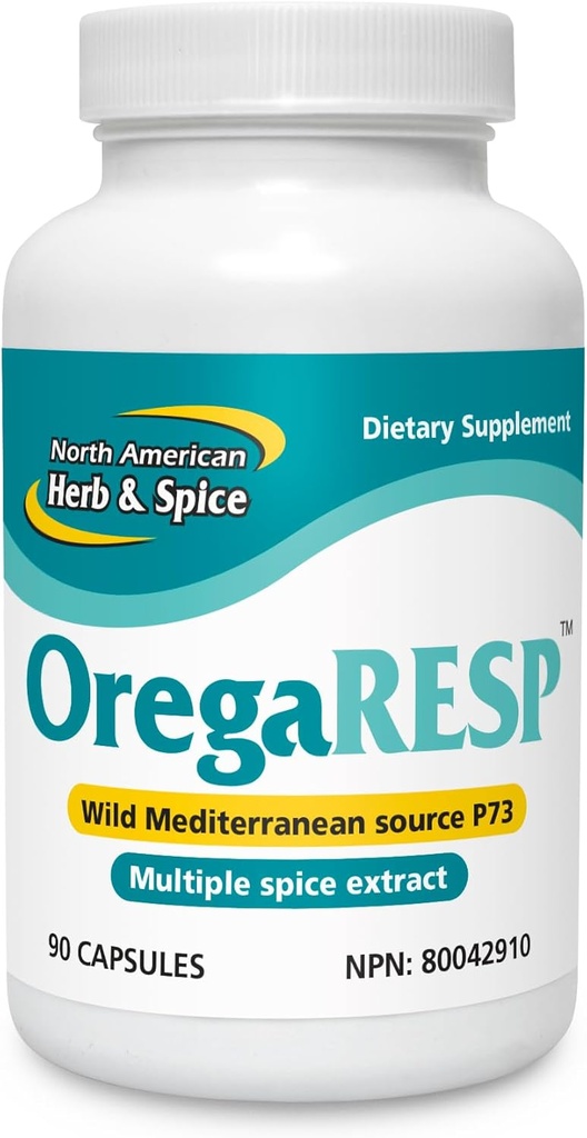 POHJOIS-AMERIKAN HERB & SPICE OregaResp - 90 kasviskapselia - Immuunien ja hengitysteiden terveys - Cumin, salvian, Oregano Oil - turvallinen lapsille ja lemmikeille, ei-GMO - 90 tarjoilua