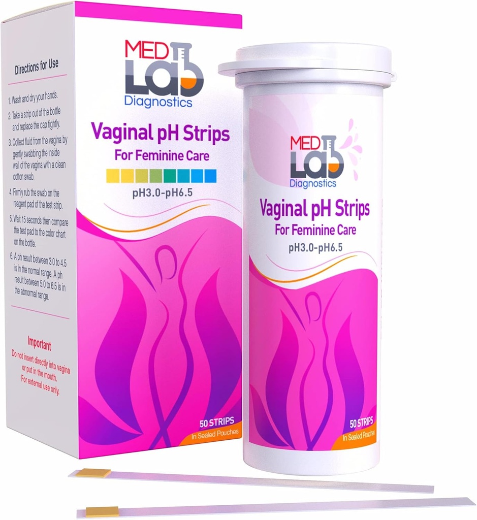 Vaginal ph Test Strips for Women(50 cnt). BV Bakteerivaginoosi ja hiivatulehdustestiliuskat. Naisen pH-testi emättimen terveydelle, happamuudelle ja emättimelle. Stripit suljetuissa pusseissa