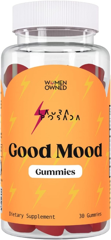 Laura Posada Mood Support Gummies Saffron Supplement 30 Count 100% Natural | Inga hormoner eller kemikalier | Gluten Free | Gluten Free | Gjord i USA
