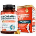 Glukosamiini Chondroitin MSM Joint Support Supplement - Collagen Peptides, Turmeeric and Inkivääri, Hyaluronic Acid, Glukosamiini Chondroitin Sulfaatti Joint Comfort - Gluteeniton, ei GMO, 180 kapselia