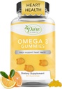 Pure by Nature Omega 3 Gummies for Aikuinen & Kids, Omega 3 rasvahappo täydentää Omega 3 6 9 Circulatory Support, Ei kalaöljy Orange maku Omega Gummies, 60 päivän tarjonta (60 kreivi)
