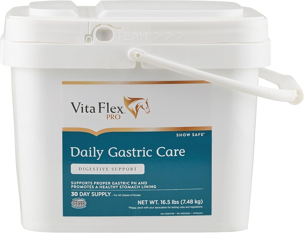 Vita Flex Pro Daily Gastric Care, Show Safe*, Alfalfa-baserade pellets, 30-dagars leverans