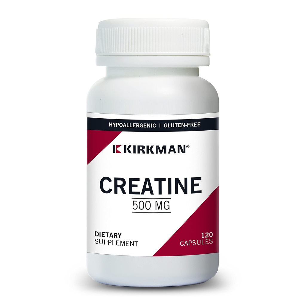 Kirkman Creatine 500 mg - Hypoallergen | 120 vegetariska kapslar | Aminosyra