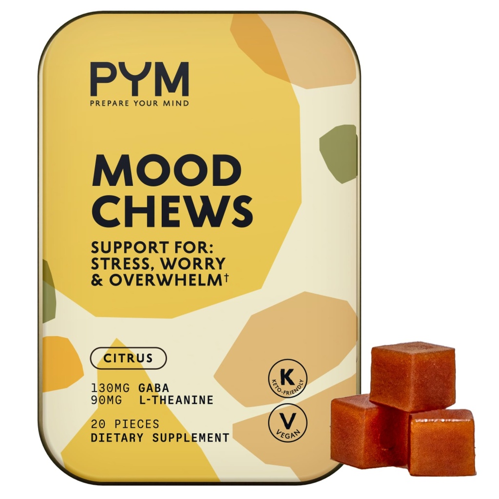 PYM Citrus Mood Chews Support for Stress, Worry & Overwhelm, 20 Count 