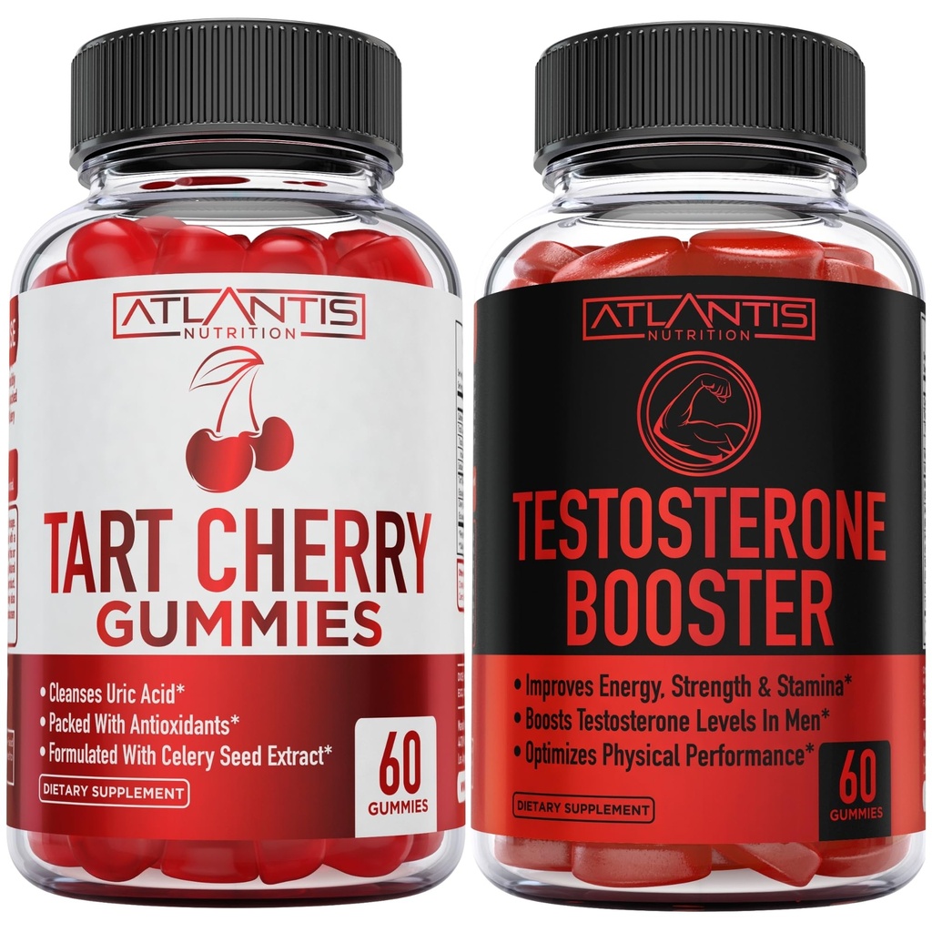 Atlantis Nutrition Tart Cherry 60 Gummies + Testosteroni Booster 2-Pack (120 Gummies)