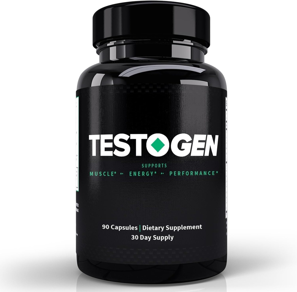 TestoGen Booster för män - naturligt manligt vitalitetstillägg för att bekämpa låga energinivåer, bekämpa trötthet, stödja viktkontroll, muskeltillväxt och fokus - 3-månaders leverans