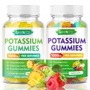 Kalium Citrate Gummies 1000 mg, korkea Potenssi Kalium Supplement Gummies aikuisille Naiset ja miehet, Kalium Gummies Tuki Jalkakramps & lihasten terveys, ananas ja seka hedelmä maku