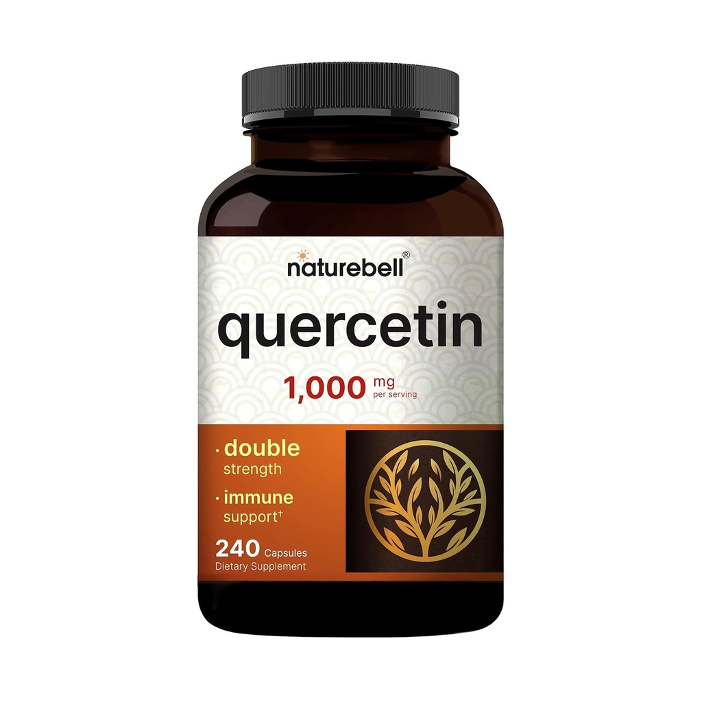 NatureBell Quercetin 1000 mg per tarjoilu, 240 kapselia Ultra Strength Bioflavonoid Supplement for Immunosupport 