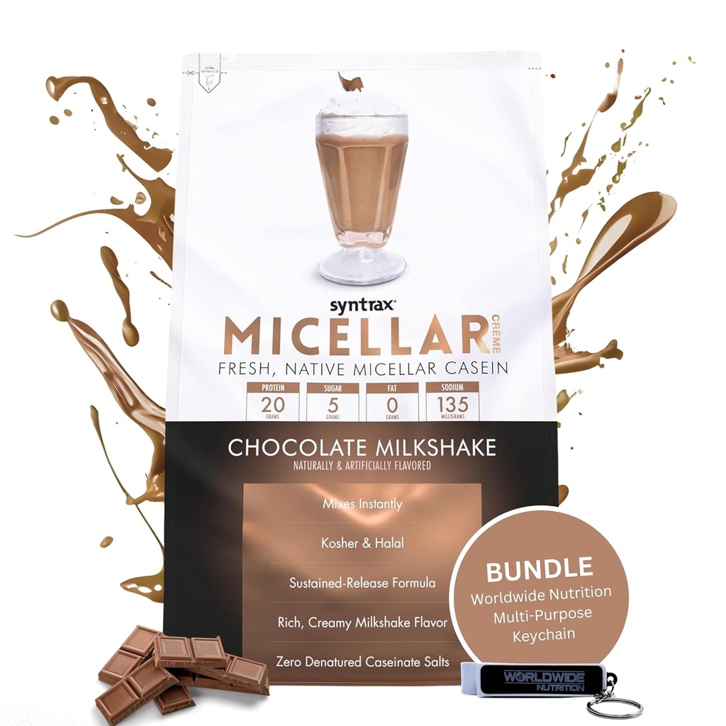 Syntrax Bundle: Micellar Créme, Suklaa Milkshake, 2 punta maailman ravitsemus Keychain