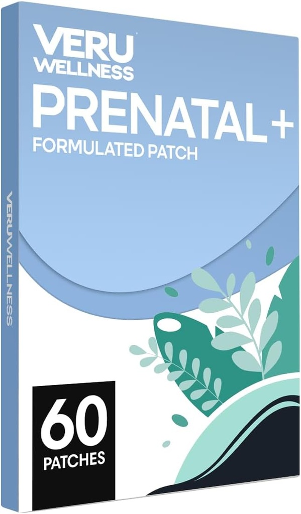 Veru Wellness Prenatal Plus Daily - Essential Multiprenatal Folaatti, Kalsium, Magnesium - Self Adhesive Patch (60 Patch)