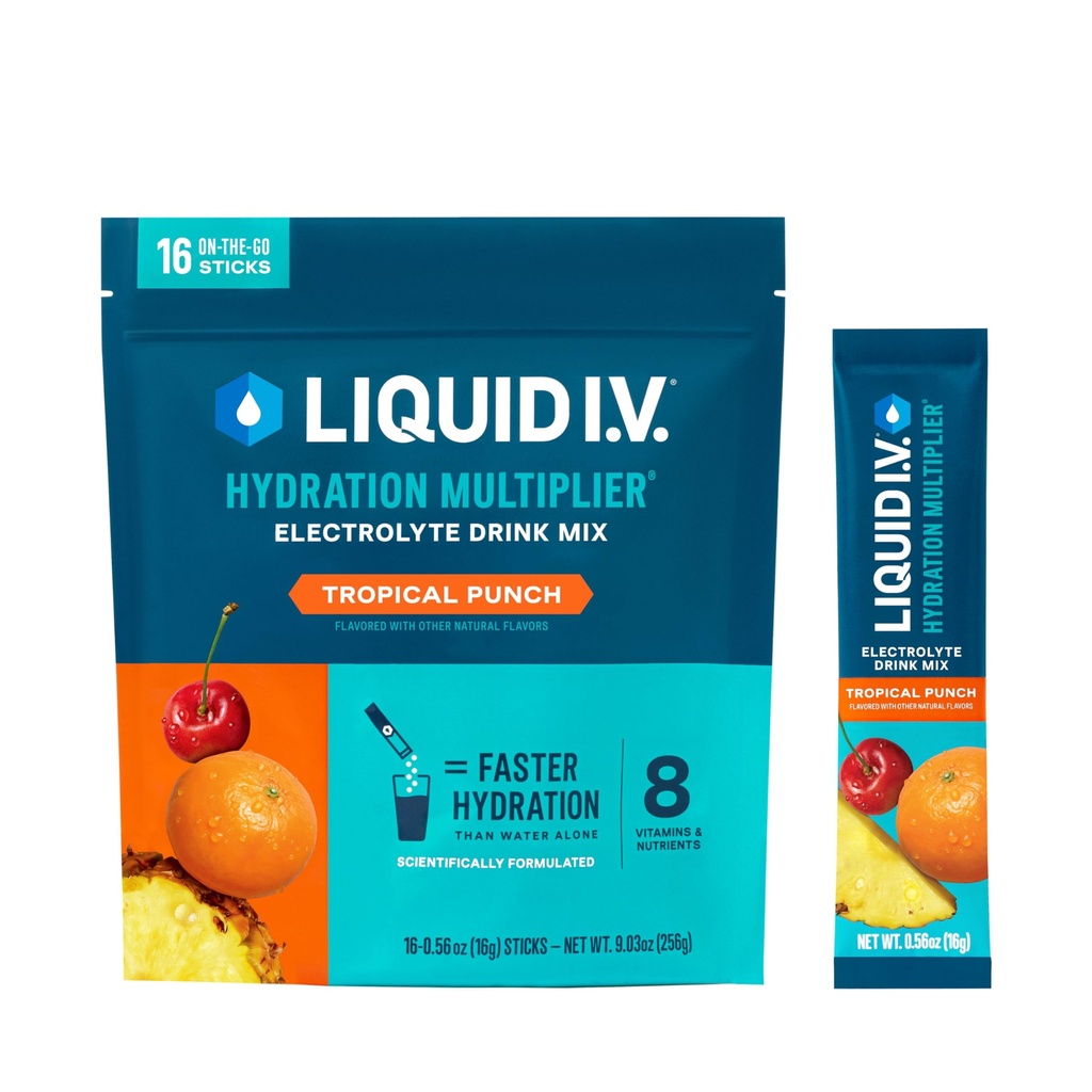 Flytande I.V.® Hydration Multiplier - Tropical Punch | Electrolyte Powder Drink Mix | 1 Pack (16 portioner)