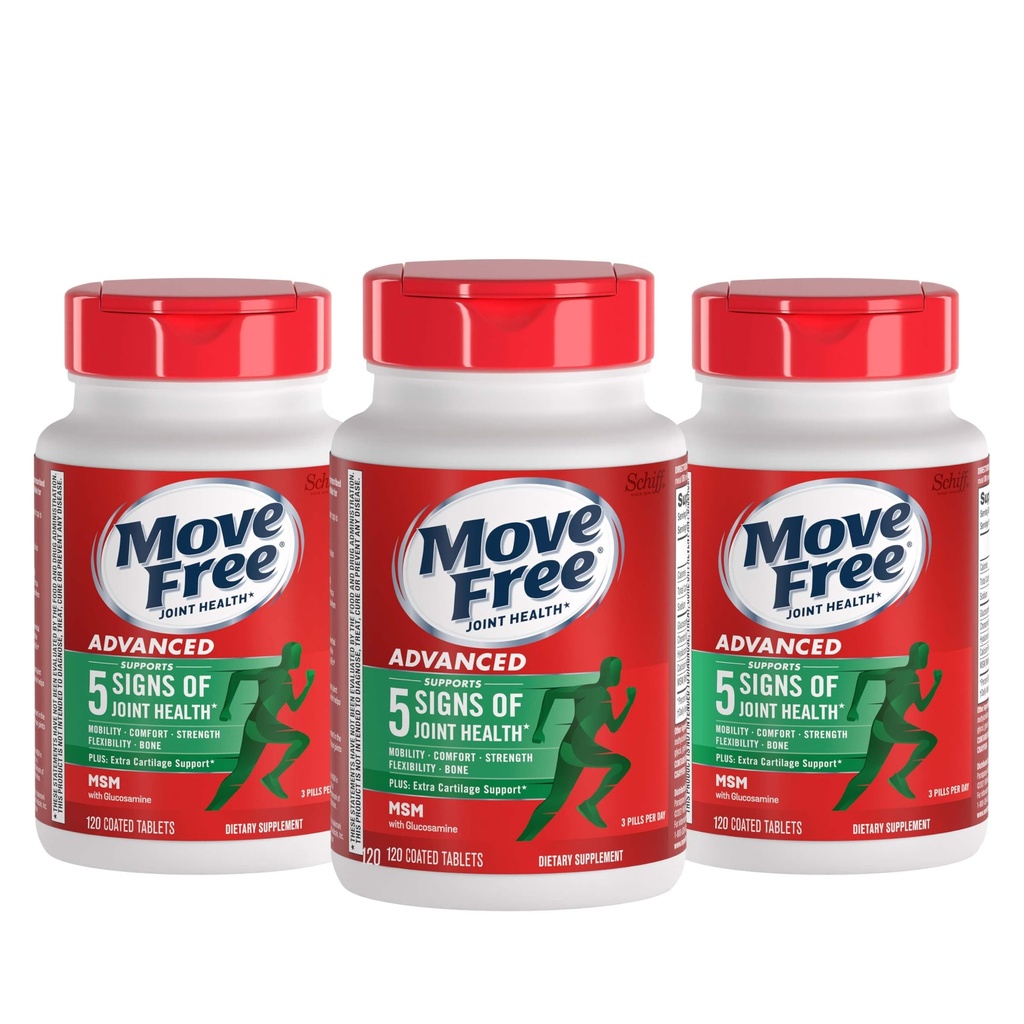 Siirrä ilmaiseksi Advanced Glukosamiini Chondroitin MSM yhteinen tuki täydentää, tukee liikkuvuutta Mukavuus Vahvuus Joustavuus & Luu - 120 Luku (Pack of 3)