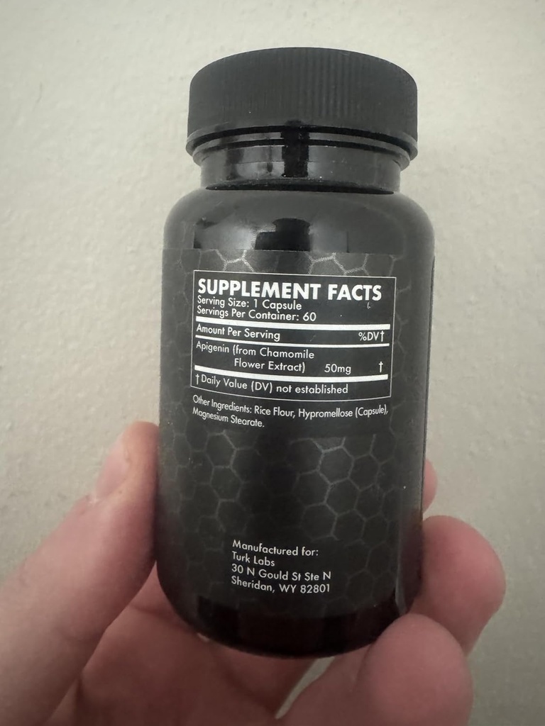 Turk Apigenin - Natural Bioflavonoid Supplement - Metabolia, rauhallinen, Nerve tuki - 60 kapselia, 50 mg Each Labs