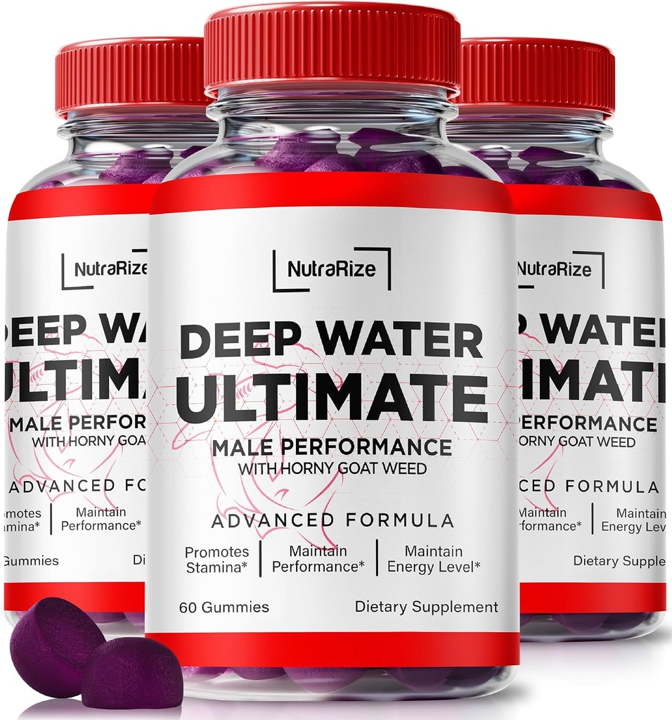 NutraRize (3 Pack) Deep Water Ultimate Mies Gummies - Virallinen Deep Water Mies Essentials, Premium Deepwater Ultimate Gummies miesten, Deep Water Ultimate Mies Gummy, Performance Review (180 Gummies)