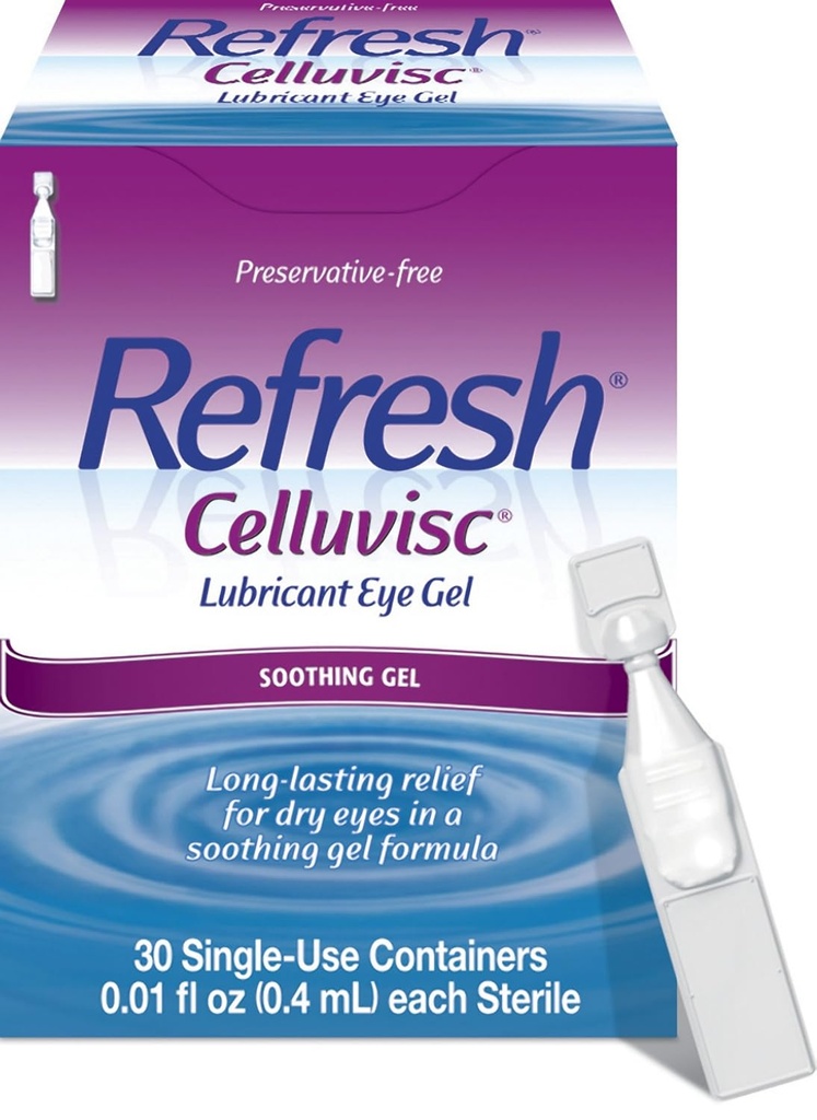 Päivitä Celluvisc-lubricant-silmägeeli kuiville silmille, säilöntäaineettomille tipuille, 0,01 Fl Oz-yksittäispakkaus, 30 kreivi