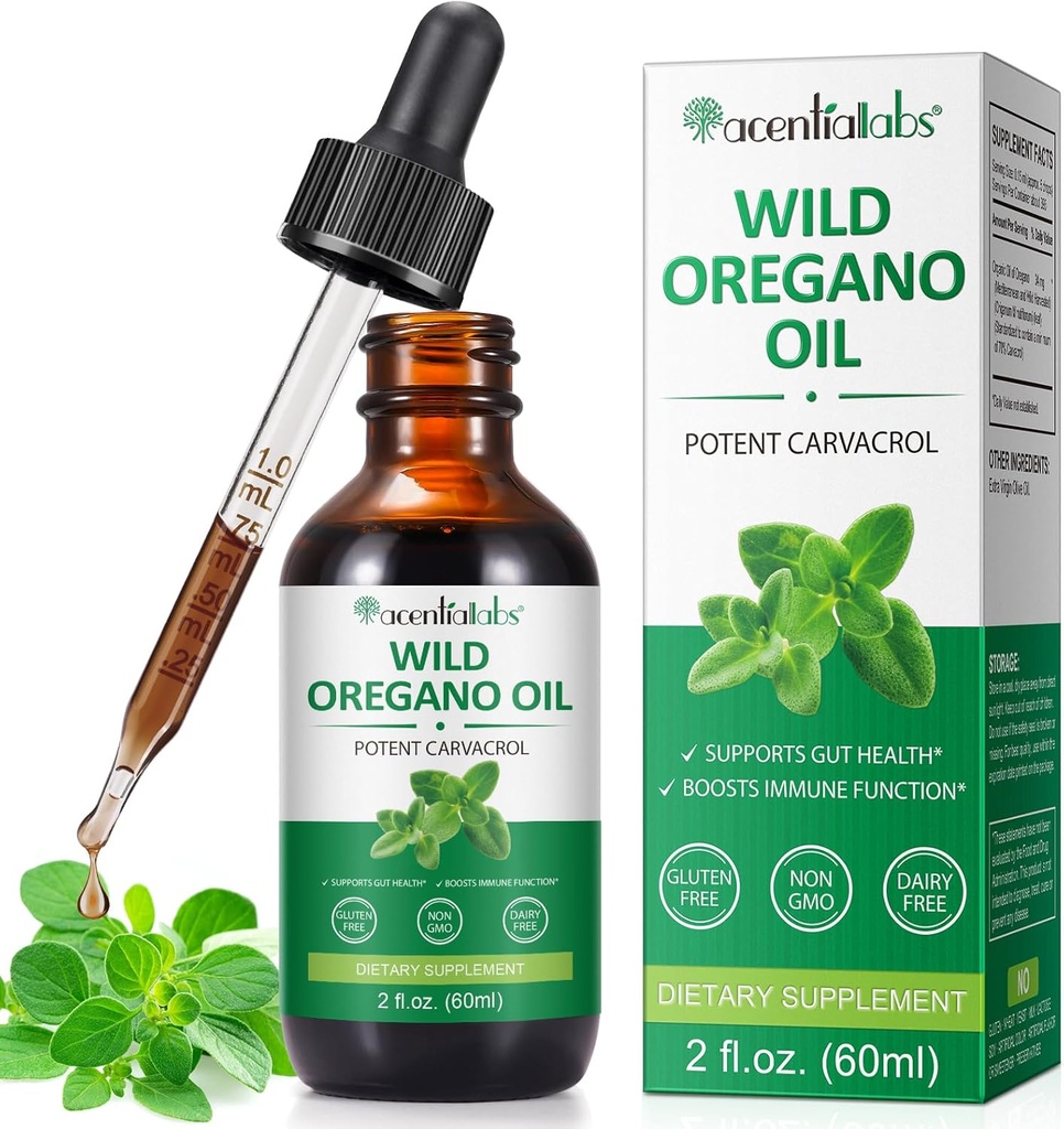 Organic Oregano Oil Liquid Drops, voiteluöljy kasvi perustuu Wild Oregano uutettu öljy tai miehet & naiset Boosting Immuuni/Energia, edistää ruoansulatusta järjestelmä, ei GMO Vegan 60ML/2 Fl Oz