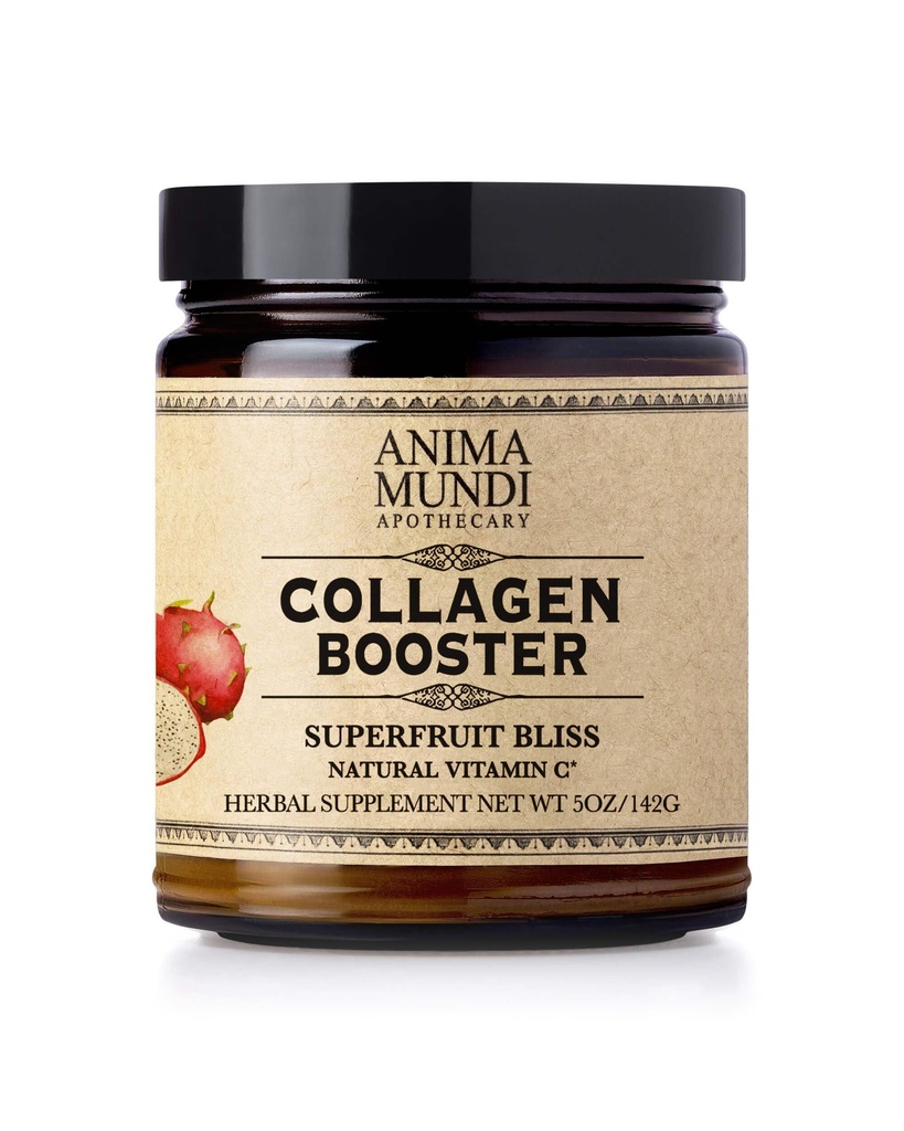 Anima Mundi Apotecary Vegan Collagen Booster Powder, Superhedelmät Bliss - Kauneus täydentää ihon, hiukset ja kynnet - Kollageeni tuki jauhetta hehkuvaa ihoa - Easy Drink Mix-in (5oz)