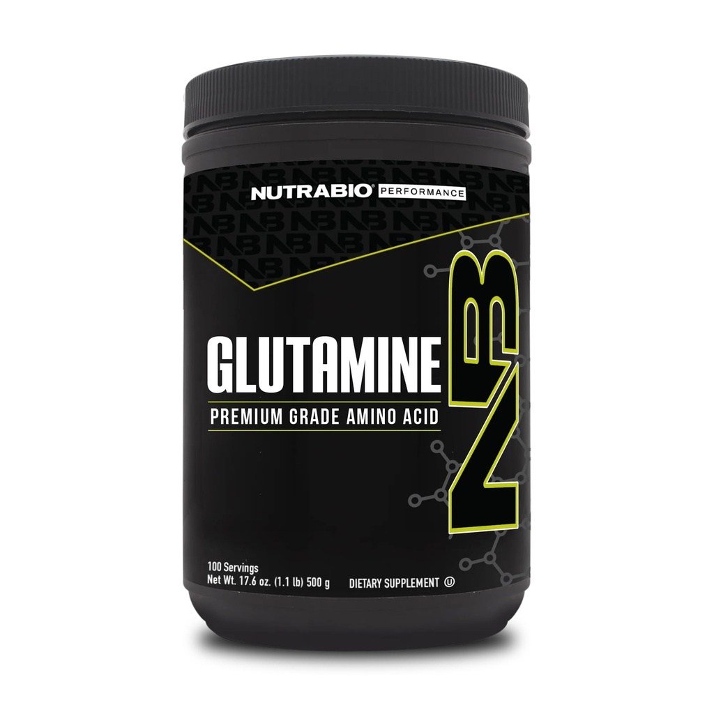 NutraBio Pure L-Glutaminpulver, 100 portioner L-Glutamin Supplement, Amino Acid, Pure Grade, Glutamina, Absolut inga tillsatser, Fillers eller Excipients, Muscle Recovery Supplement - (500 Grams)