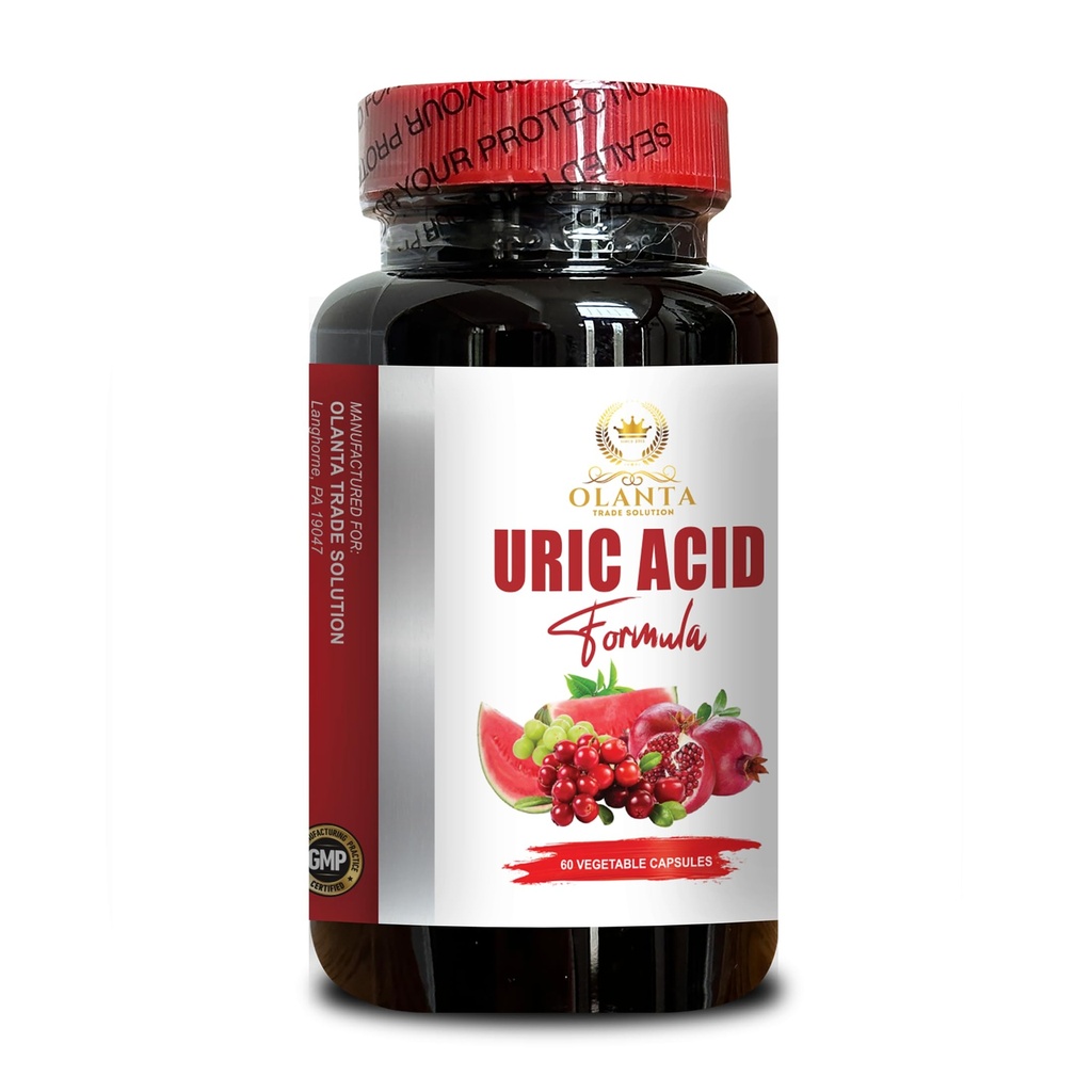 URIC Acid - Uric Acid Advanced Formula, Joint Discomfort, Natural Remedy, Uric Acid Supplement, Skydda urinvägarna - 1 flaska 60 kapslar