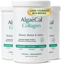 ALGAECAL Collagen - 4 Kliinisesti tuetut Peptides VERISOL®, FORTIGEL®, UC-II®, FORTIBONE®, anti-aging hydrolysoitu kollageenijauhe, 3 pakkausta, valmistettu Yhdysvalloissa