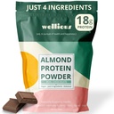 välmående Almond Protein Powder (Chocolate) - 18 Grams of Pure Healthiest Vegan Protein för kvinnor och män - Perfekt Gluten-Free, Soy-Free & Smooth Gut Friendly Protein Powder för Sports Nutrition