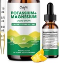 Kalium Magnesium Glycinate Supplement-High Absorption Magnesium Komplex Liquid Drop med kalcium, kalium, vitamin D3 & Zink för sömn, lag kramper, muskler och energi, Sugar Free & Vegan 2 Fl Oz