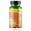 America Medic & Science Rapid-C 500 mg C-vitamiinin täydennysosa (1 pakkaus 100 tablettia) Energy Booster, Päivittäinen immuunijärjestelmä tuki, antioksidantti Vegaani, ei-GMO päällystetty Askorbiinihappo aikuisille naisille