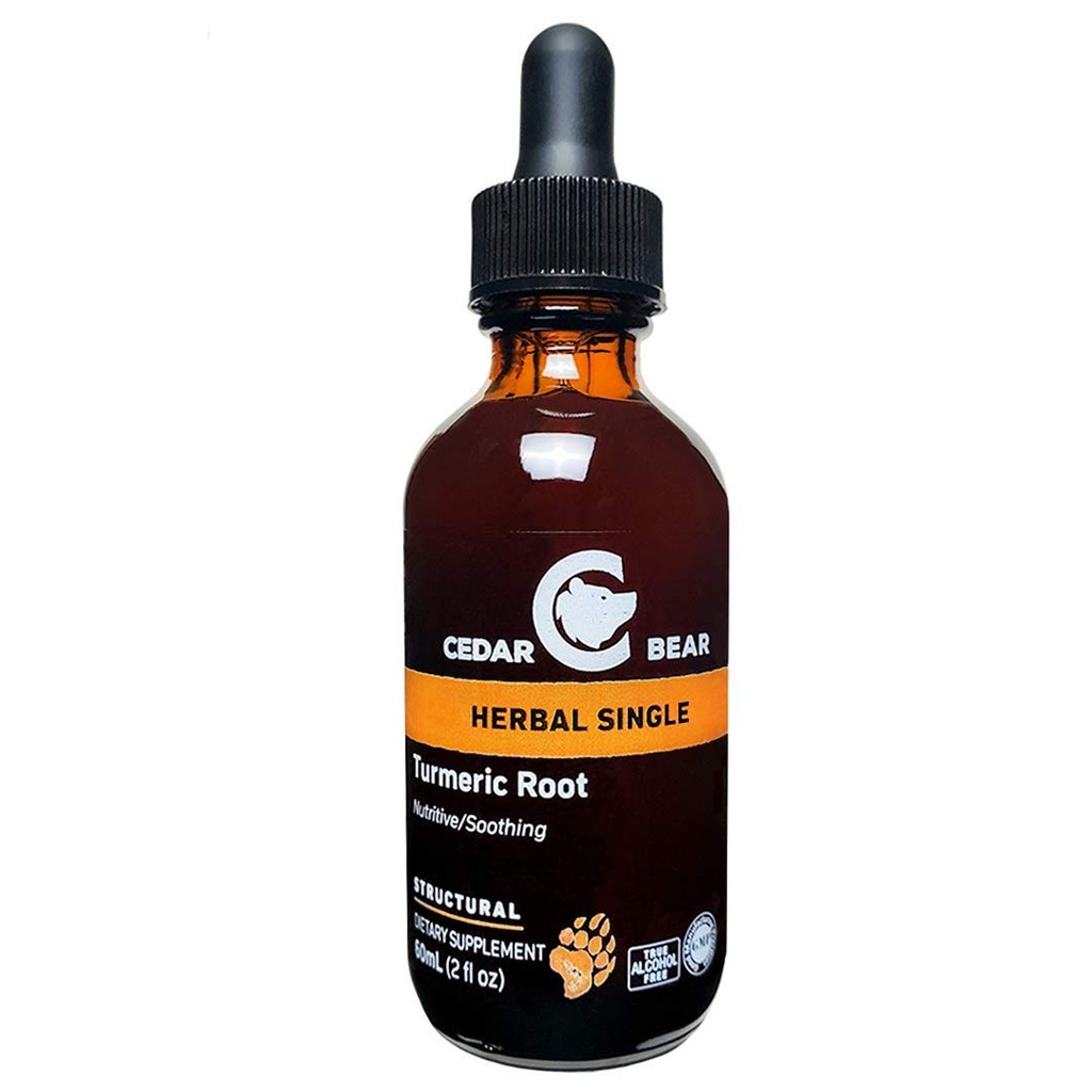 Cedar Bear Kurkuma juuri (Curcuma Longa) Nestemäinen kasviperäisten täydentää, joka tukee tervettä solutoimintaa, ja stimuloi immuunifunktiota 2 Fl Oz