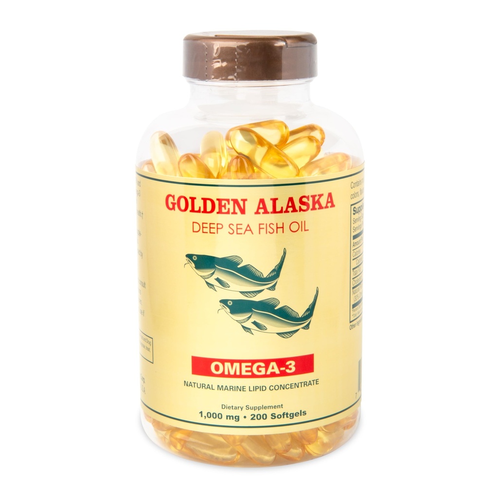 Omega 3 Alaska Syvänmeren kalaöljy 1000mg 200 Softgels