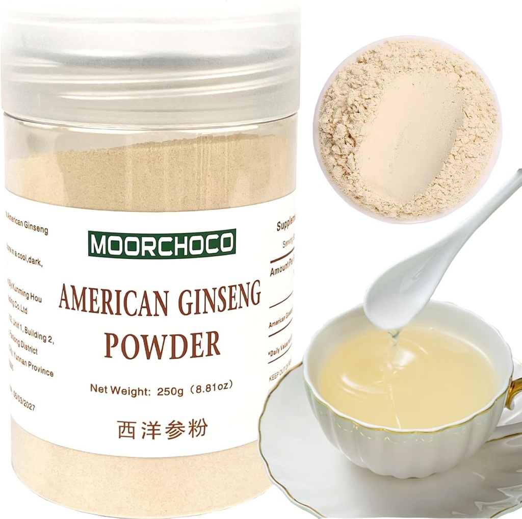 - 8,81 oz Ginseng Powder Wisconsin Ginseng juurijauhe - ei-GMO, Gluteeniton jauhe - Käytä amerikkalainen Ginseng kasviperäisten täydentää Smoothies, paistaminen, tee