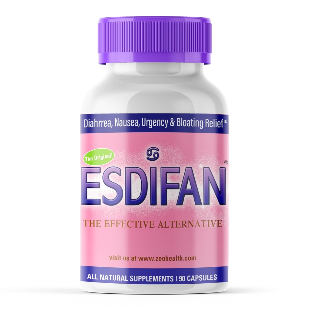 Stöder Natural Relief of Diarrhea, IBS, Nausea, Gas & Bloating | Främjar Gut Health, Energy & Nutrient Absorption | med Zeolite, B-12 och Calcium (90 kapslar)