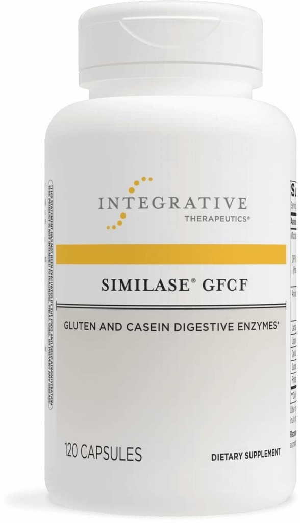 Integrativ terapeutik Similase GFCF - Digestive Enzyme Supplement för vuxna - Stöder Casein & Gluten Digestion * - Gas & Bloating Support * - Dairy-Free & Vegan - 120 greve (60 portioner)