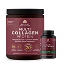 Ancient Nutrition Multi Collagen Advanced Lean Capsules, 90 Count + Multi Collagen Protein Powder, Ei maukasta, 40 tarjoilua
