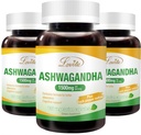 Lovita KSM-66 Ashwagandha | Mycket koncentrerad | 5% Withanolide | 95% Black Pepper Piperine | Stress Relief & Energy Support | Vegan, Gluten Free | 130 kapslar (Pack of 3)