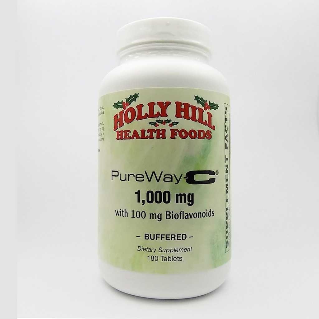 Holly Hill Health Foods, PureWay-C 1000 MG med 100 MG Bioflavonoider, Buffered, 180 tabletter