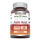 Fantastiska formler Folsyra (Vitamin B9) Tillägg | 5000 Mcg per portion | 120 tabletter | Icke-GMO | Glutenfri | Tillverkad i USA