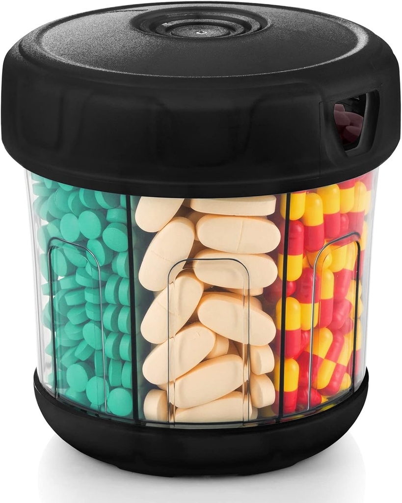 Extra stor tilläggsorganisation med XL 7-komponenter, TPU Soft Lid Lätt att ladda och använda Pill Dispenser, 1 månad Jumbo Vitamin Holder Medicine Organizer Storage