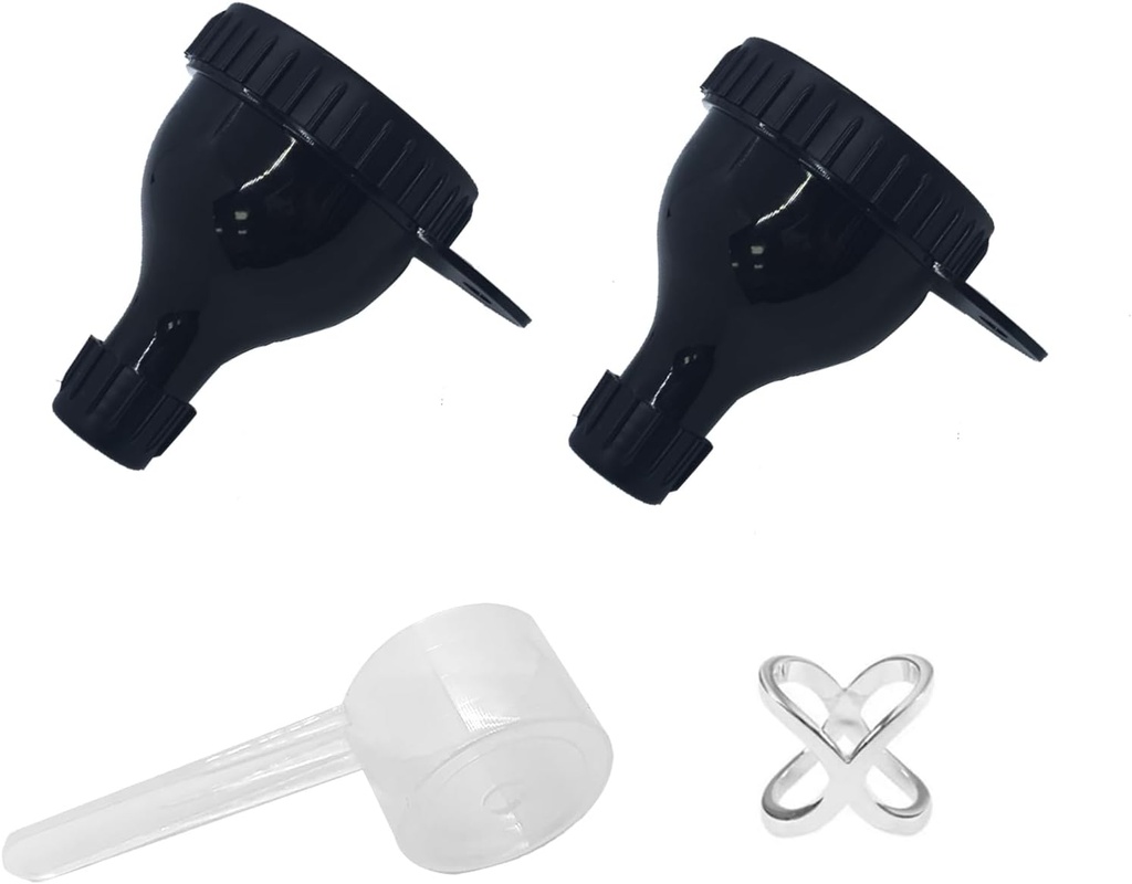 2Pack Protein Powder Container att gå Portable Supplement Funnels med Shaker Bottle Balls & Spoon Portable Dispenser Container för Fitness och Travel On-the-Go Supplement Storage and Filling Solution