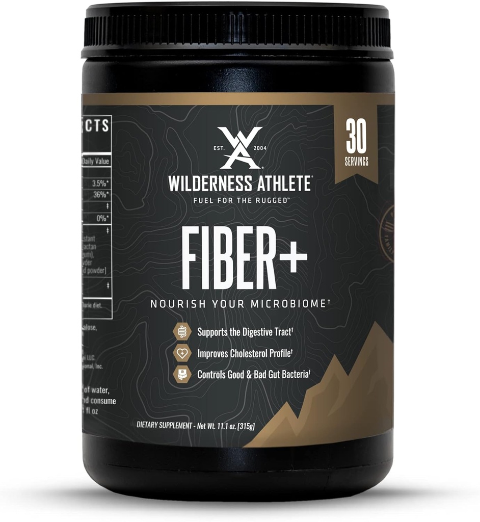 Wilderness urheilija Fiber+ ... Liukenematon ja liukenematon kuitu Supplement naisille ja miehille - Prebioottikuitujauhetta digestiiviseen tukeen - Päivittäinen juoma Mix - Ruokavaliojauhetta makuamaton