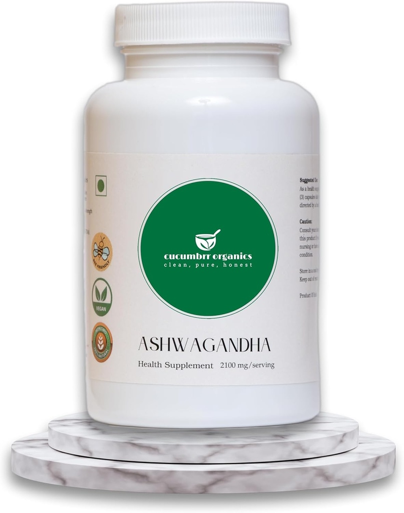 Ashwagandha Root Extract Supplement - 100 kapslar, 600 mg per servering, organisk, Vegan, icke-GMO, glutenfri, stressavlastning och immunstöd