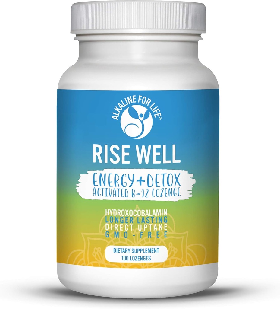 Rise Well Vitamin B12 - Vegan B12 - B12 Vitaminer och energitillskott - Fast Acting B12 Sublingual 2000 mcg B 12 Vitamin i Längre bestående form än Methylcobalamin B12