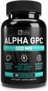 Alpha GPC 500mg kapslar | 80 greve | Stöder hälsosam kognitiv funktion | Stöder hälsosamt minne | Doserad för optimal biotillgänglighet | Non-GMO, 3rd-Party Tested
