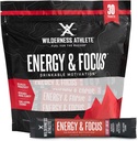 Wilderness Athlete - Energy & Focus | Energibooster för kvinnor och män - Energidryck Mix med naturligt koffein - Low-Carb, Zero Sugar Energy Drink Powder - 30 Servering Energy Drink Packets (Cherry)