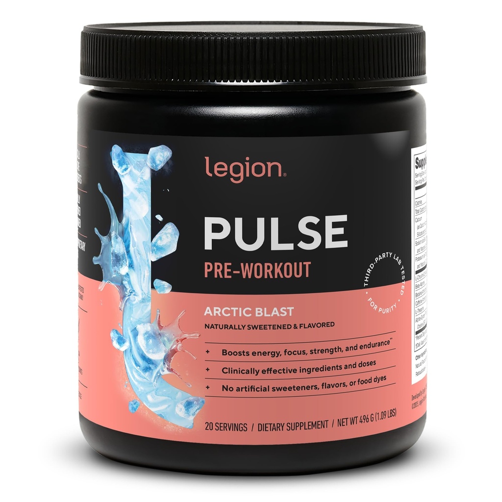 LEGION- Kaikki luonnon typpioksidin esitreenausta Juoda lisätä energiaa, Creatiini ilmaiseksi, luonnollisesti makeutettu, Beta Alanine, Sitruliini, Alpha GPC (Arctic Blast)