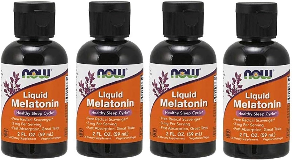 Nestemäinen melatoniini 3 mg (pakkaus 4) Nyt Ruoka 8 oz. (4 x 2 oz.) Neste