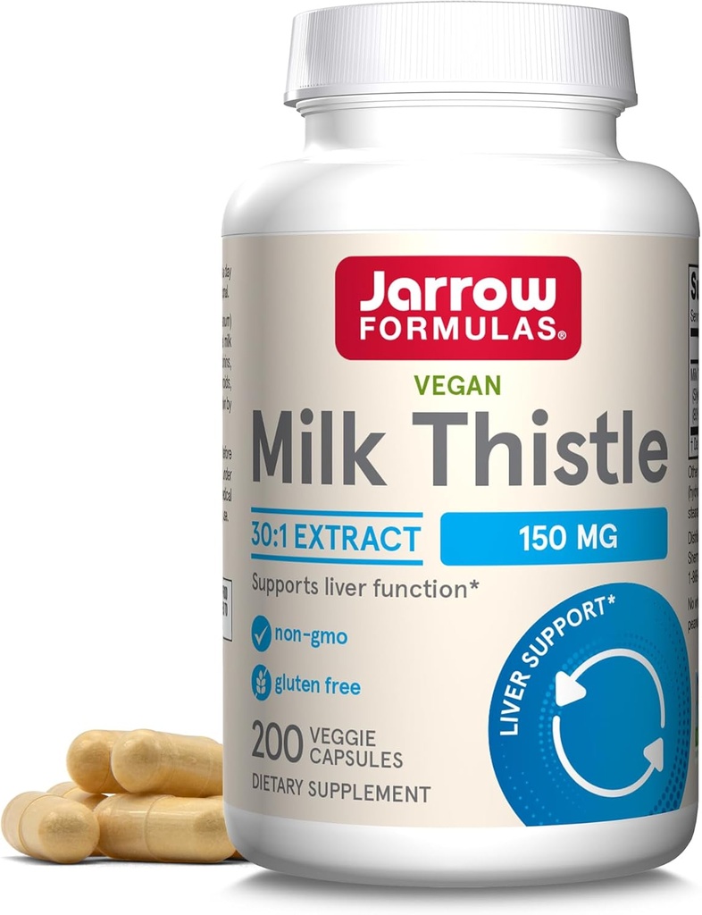 Jaarrow Formula Milk ohdake 150 mg - 200 kasviskapselit - antioksidantti tukee immuunivastetta, maksan toiminta & Glutationi - enintään 200 tarjoilua