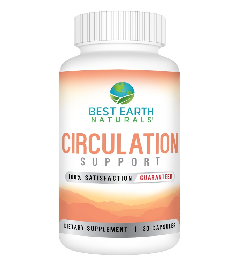 Best Earth Naturals Circulation Supplement - Balanced Formula for Optimal Circulatory Support - 30 kapselia (30 päivän toimitus)