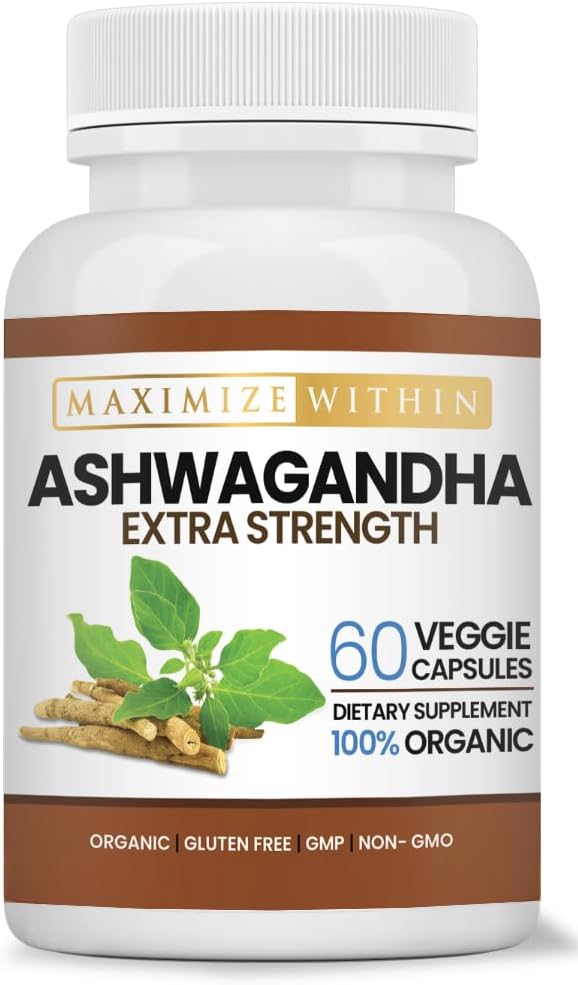 Ashwagandha Root Extra vahvuus 60 Kasvissyöjä kapselit ... Tukee stressiä, mieliala, ja immuuni terveys ...