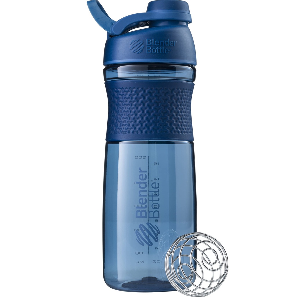 BlenderBottle SportMixer Shaker Bottle Täydellinen Protein Shakes and Pre Treout, 28-Ounce, laivasto